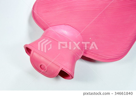pink rubber hot water bag on white background pink rubber hot water bag on white background 34661840