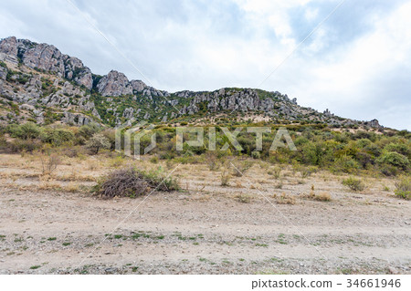 view of Demerdzhi Mountains with Ekaterina Rock 34661946