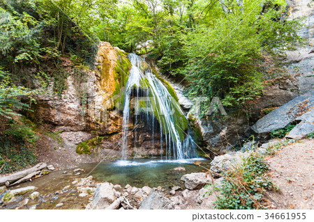 Ulu-Uzen river with Djur-djur waterfall in Crimea 34661955