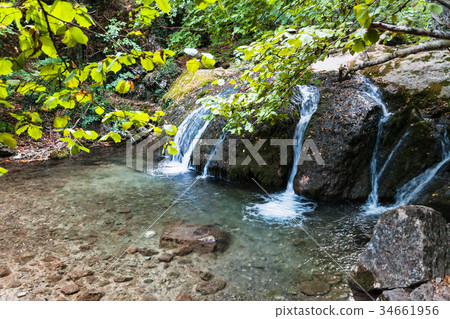 water flow of Ulu-Uzen river in Haphal Gorge 34661956
