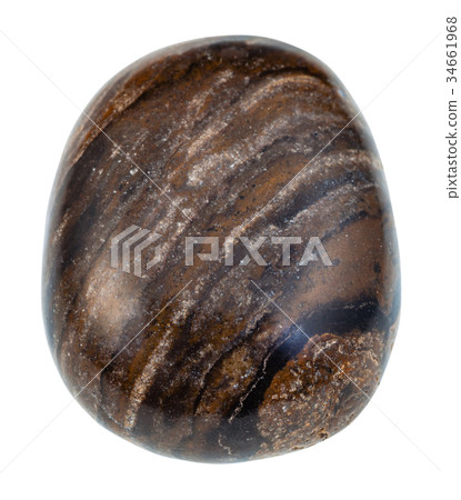 pebble of stromatolite gemstone from Peru isolated 34661968