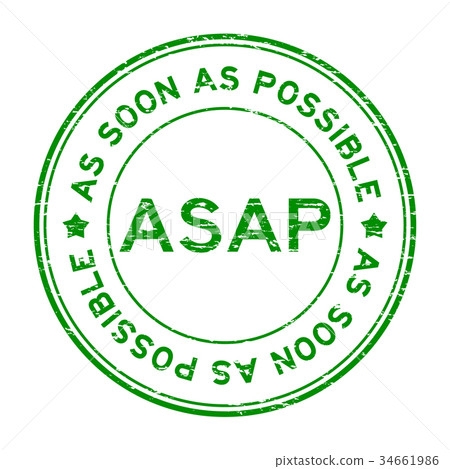 Grunge green ASAP round rubber seal stamp Grunge green ASAP round rubber seal stamp 34661986