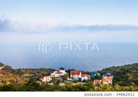 Black Sea coastline in Oreanda district in evening 34662012