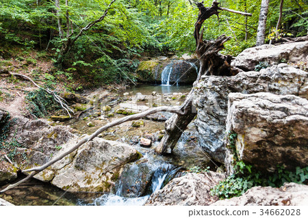 rapids on Ulu-Uzen river in Haphal Gorge in Crimea 34662028