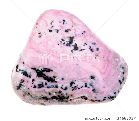 polished pink Rhodochrosite gemstone isolated polished pink Rhodochrosite gemstone isolated 34662037