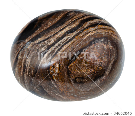 tumbled stromatolite gemstone from Peru isolated 34662040