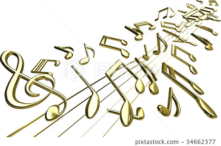 Gold score and note image cutout - Stock Illustration [34662377] - PIXTA
