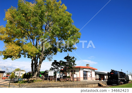 Patriot Station and 9600 steam locomotive 19671. 34662423
