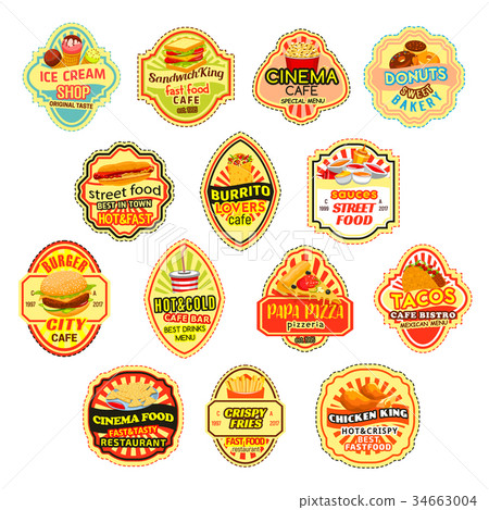 Vector icons for fast food restaurant menu Vector icons for fast food restaurant menu 34663004