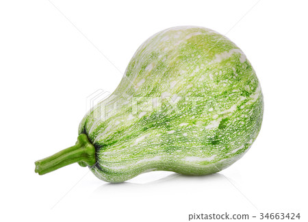whole of young green pumpkin isolated on white whole of young green pumpkin isolated on white 34663424