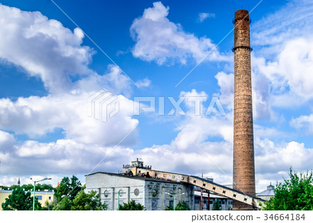 Old chimney of factory by tallinn in Estonia 34664184