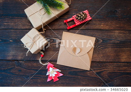 Mokcup Christmas composition of gift boxes and Mokcup Christmas composition of gift boxes and 34665020