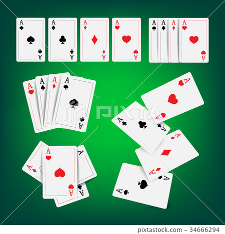 Casino Poker Cards Vector. Classic Playing Casino Poker Cards Vector. Classic Playing 34666294