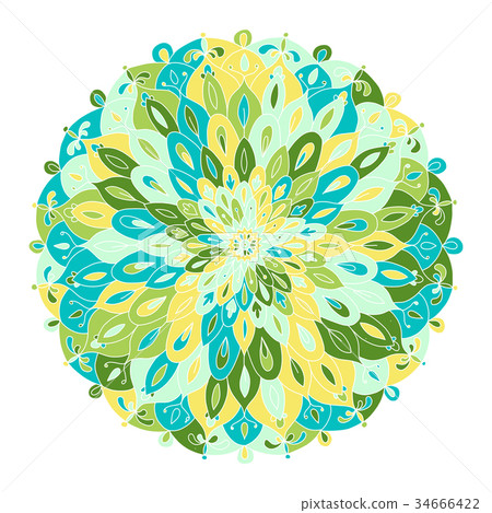 Mandala ornament, colorful pattern for your design 34666422