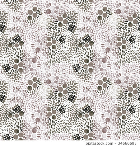 Abstract pattern in retro memphis style. Organic 34666695