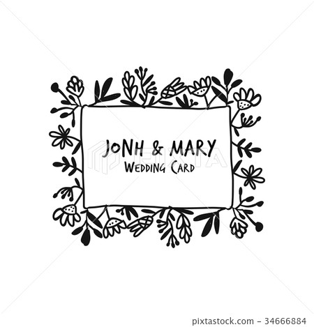 Floral frame, sketch for your design 34666884