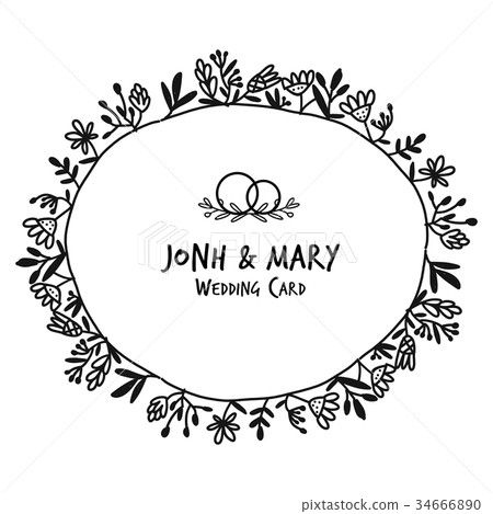 Floral frame, sketch for your design 34666890