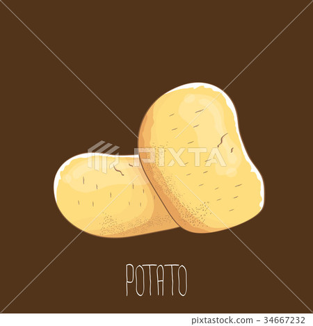 vector funny cartoon cute brown potatoes set vector funny cartoon cute brown potatoes set 34667232