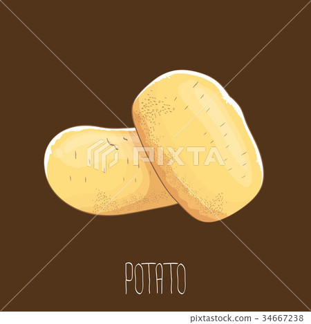 vector funny cartoon cute brown potatoes set 34667238