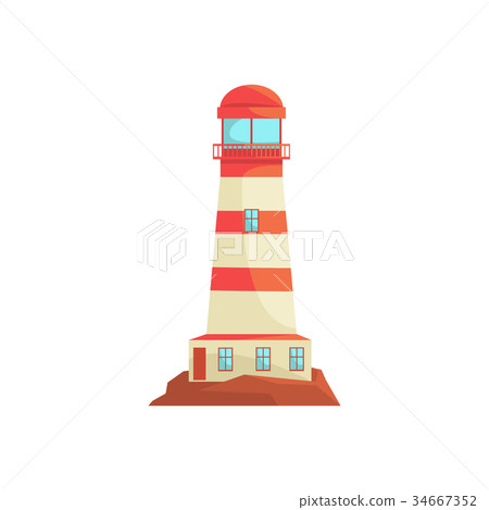 Red and white lighthouse, searchlight tower for Red and white lighthouse, searchlight tower for 34667352