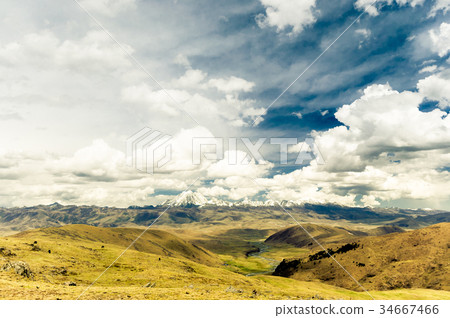 Mountain landscape by Tagong grassland in China Mountain landscape by Tagong grassland in China 34667466