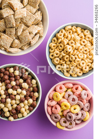 Different breakfast cereals. Different breakfast cereals. 34668266