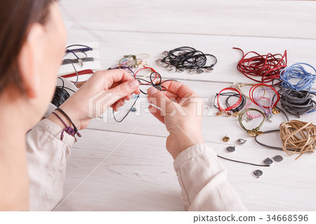 Handmade jewelry making, female hobby 34668596
