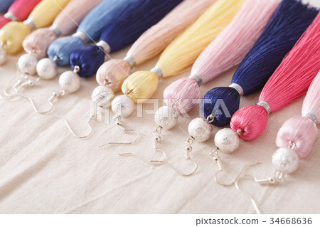 Colorful tassel earrings assortment 34668636