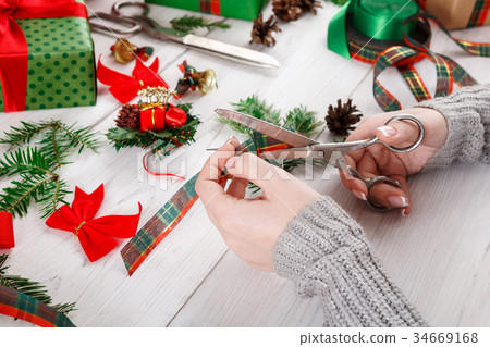 Creative hobby. Making modern handmade christmas Creative hobby. Making modern handmade christmas 34669168