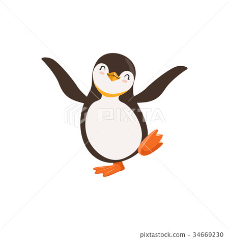 Cute vector Happy Penguin Toon Character Dancing Cute vector Happy Penguin Toon Character Dancing 34669230