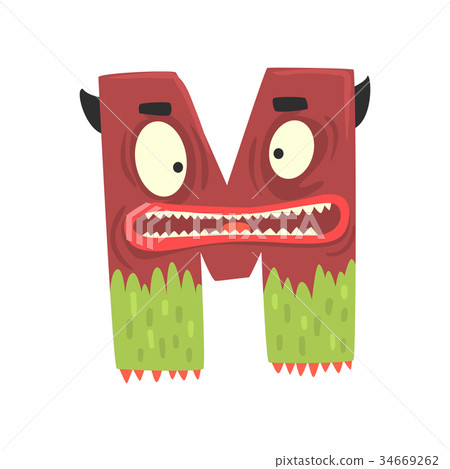 Cartoon character monster letter M 34669262