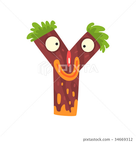 Cartoon character monster letter Y 34669312