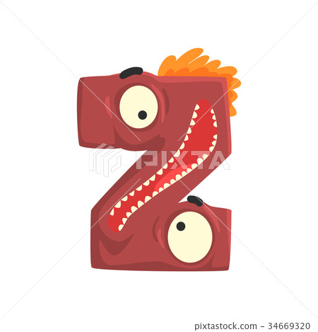 Cartoon character monster letter Z Cartoon character monster letter Z 34669320