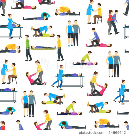 First Aid Emergency Help with People Background 34669642