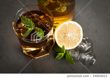 Ice tea with lemon and mint Ice tea with lemon and mint 34669822