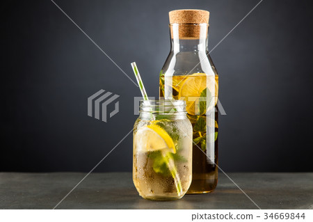 Ice tea with lemon and mint Ice tea with lemon and mint 34669844