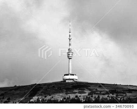 TV transmitter and lookout tower on the summit of TV transmitter and lookout tower on the summit of 34670093
