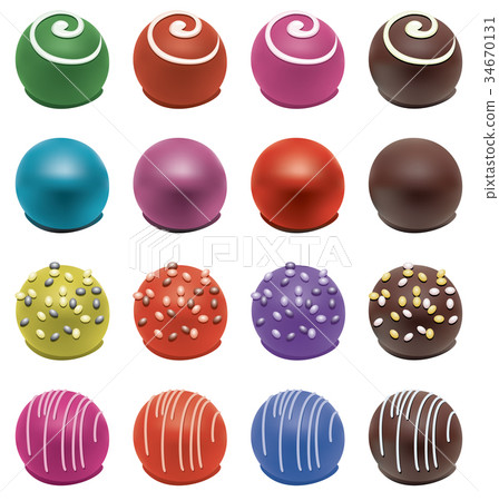 vector set of colorful candies vector set of colorful candies 34670131