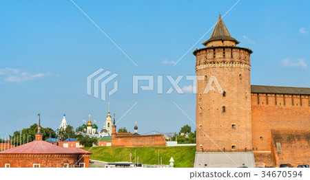 Defensive walls of the Kremlin in Kolomna, Russia 34670594
