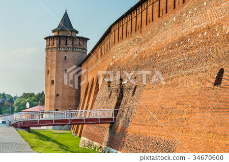Defensive walls of the Kremlin in Kolomna, Russia 34670600