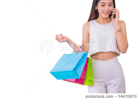Woman with shopping bags. Woman with shopping bags. 34670970