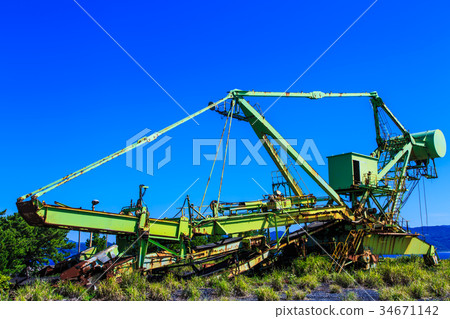 Jib loader Ikeshima coal mine trace Nagasaki 34671142