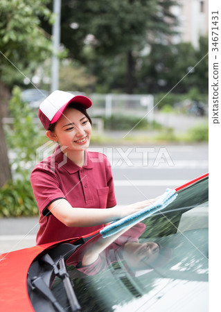 加油站洗車擦去 34671431
