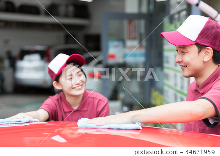 加油站洗車擦去 34671959