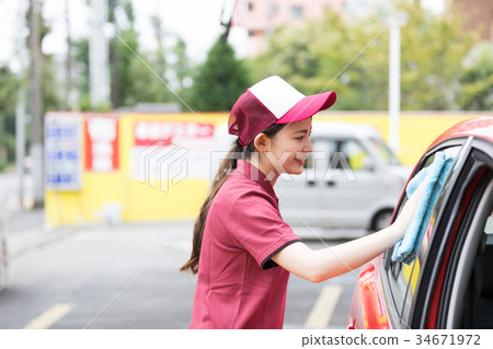 加油站洗車擦去 34671972
