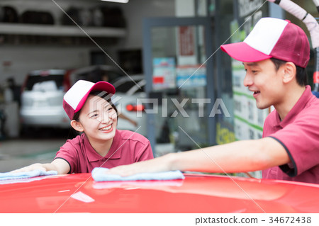 Gas station Car wash Wipe off Gas station Car wash Wipe off 34672438