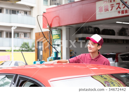 加油站洗車擦去 34672442