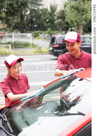 加油站洗車擦去 34672448