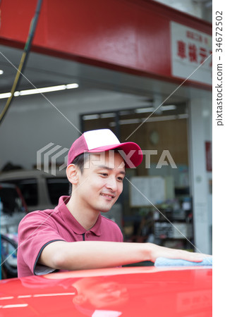 加油站洗車擦去 34672502