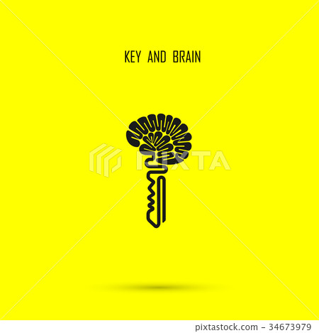 Creative brain sign with key symbol. Key success. 34673979